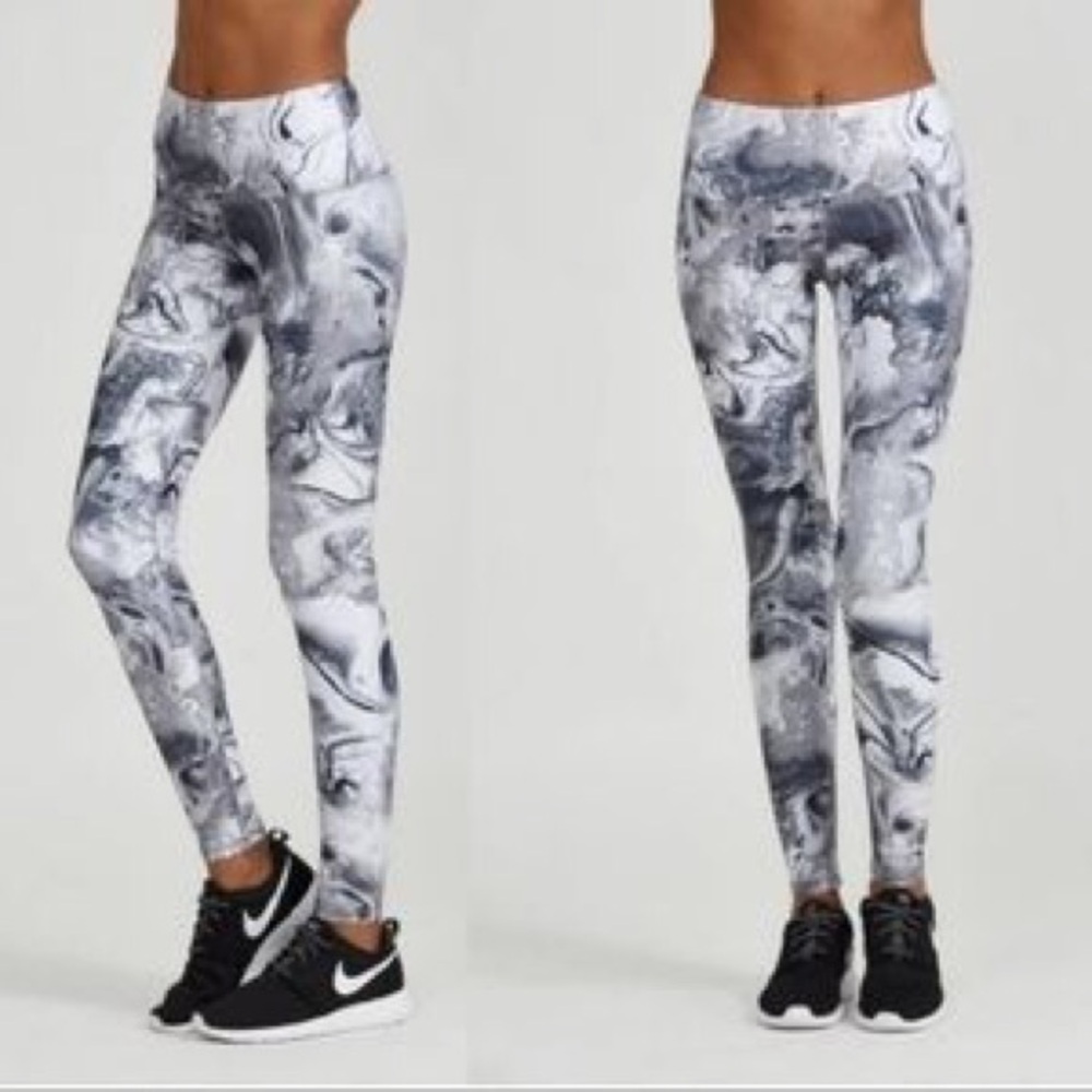 Noli Active Marble Tie Dye Swirl Athletic High Waist Full Length Leggings XS